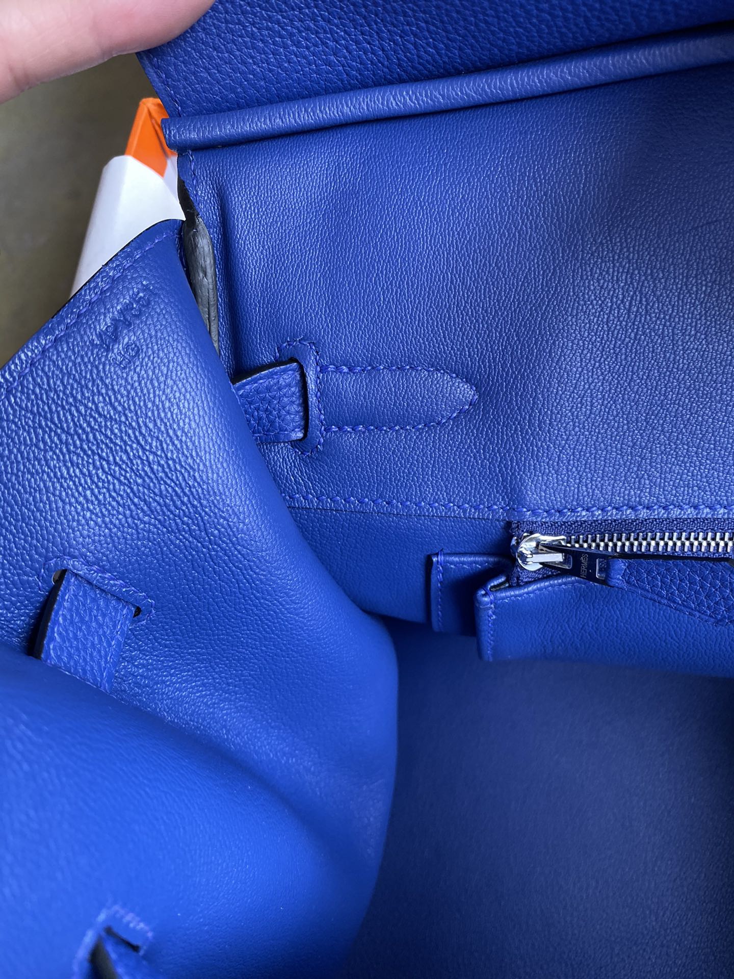 Hermes Birkin 35CM Togo Leather Handbag Blue Royal